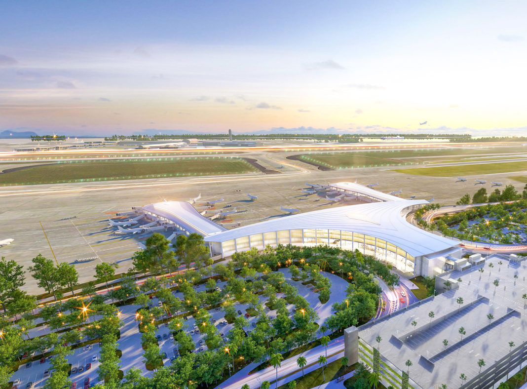 New Orleans airport new terminal aerial New Orleans airport