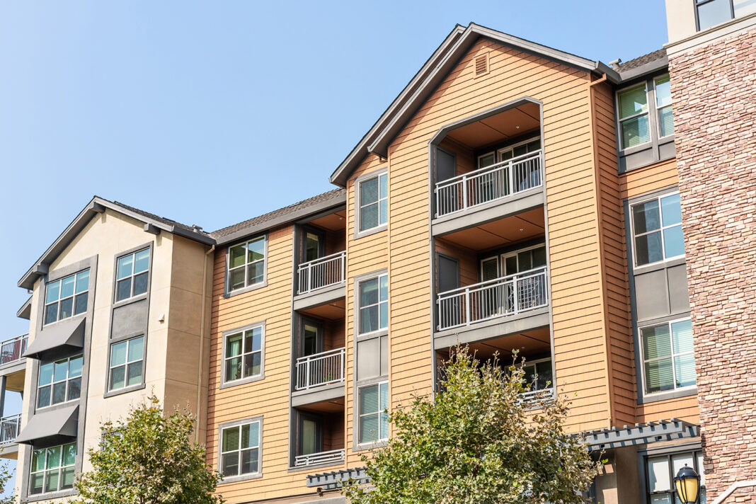 Exterior view of modern apartment building