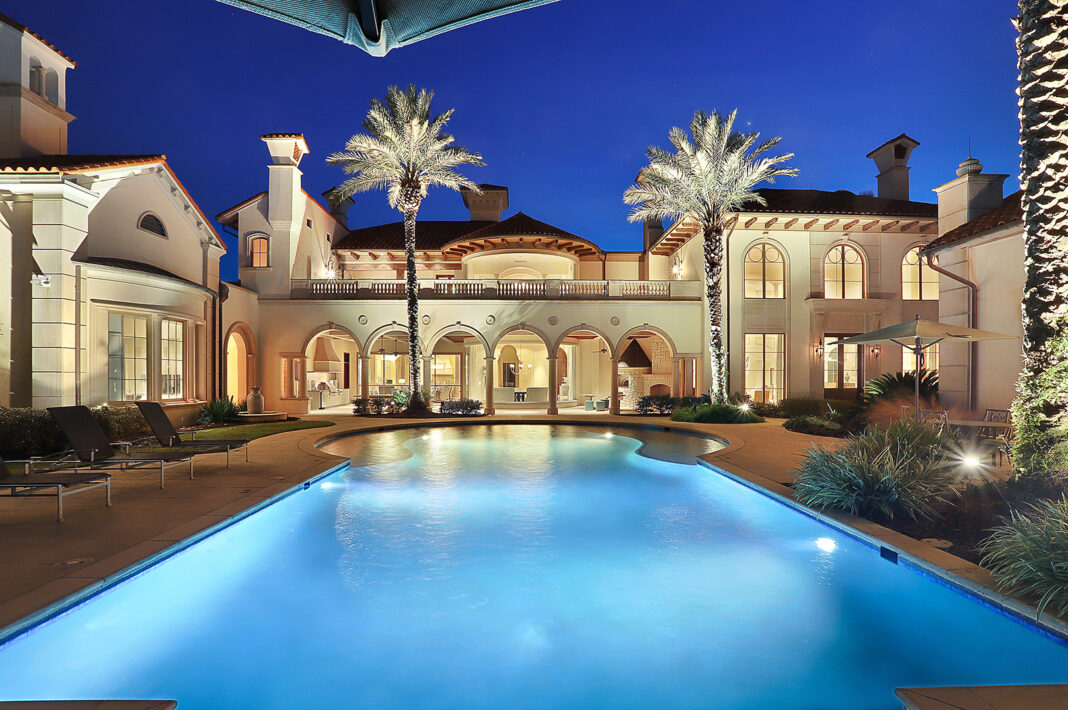 11001 Highland Road-expensive home-back house pool night homes