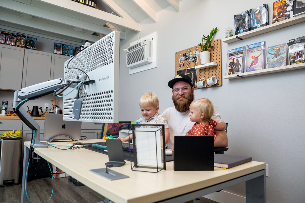 Logan Leger with Este & Luke, 9/20/21 working from home