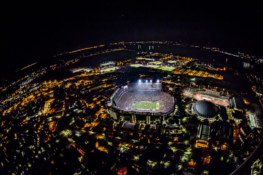 Tiger Stadium-Night Aerial-Courtesy LSU Athletics NIL